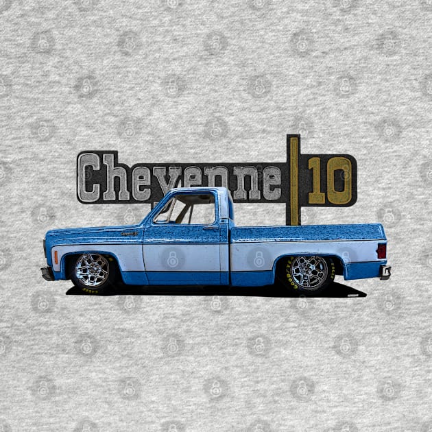 1973 Slammed Blue Chevy C10 Cheyenne Squarebody Truck by hotroddude